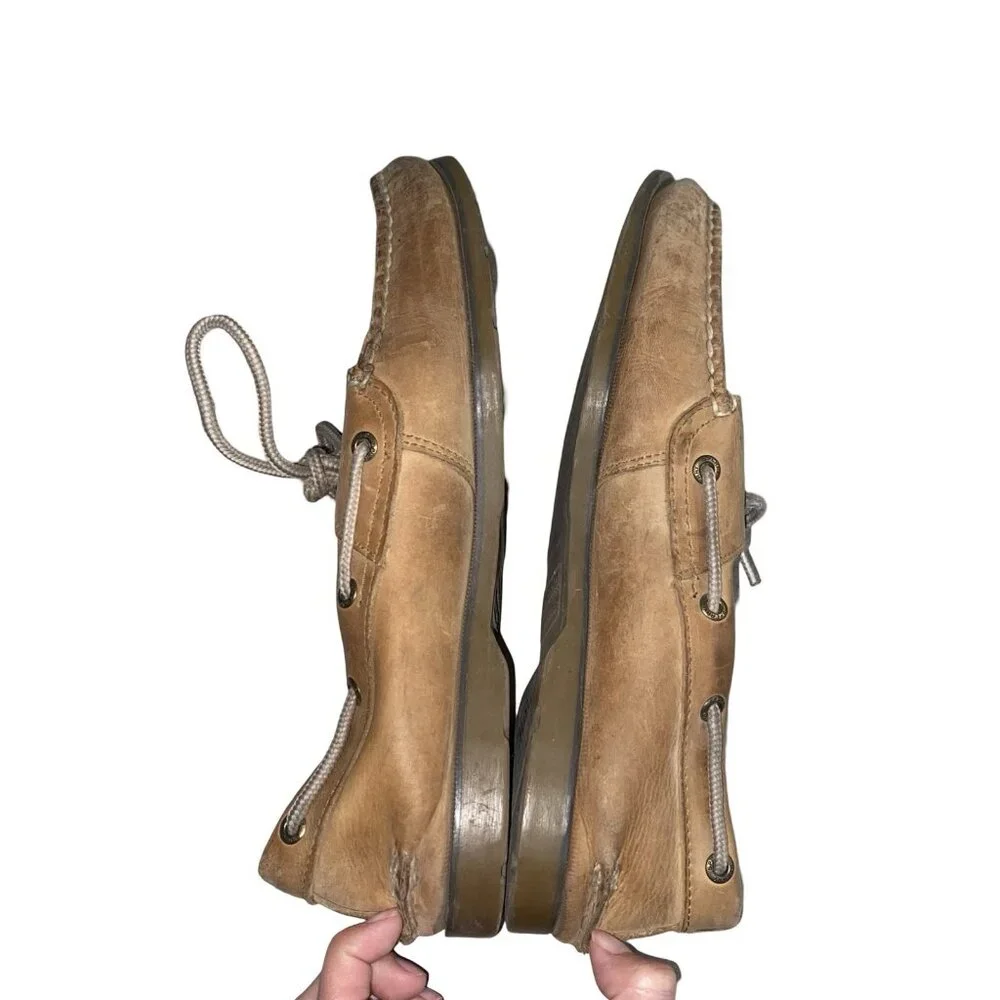 Sperry Top-Sider 0777894 Men's Size 9W Tan Leather Boat Shoes